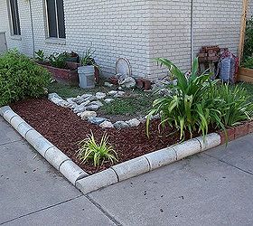 my inexpensive space limited apartment dweller garden, diy, flowers, gardening, how to, raised garden beds, urban living, Border almost done