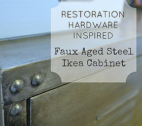 rivets for the restoration hardware inspired cabinet a tutorial, home decor