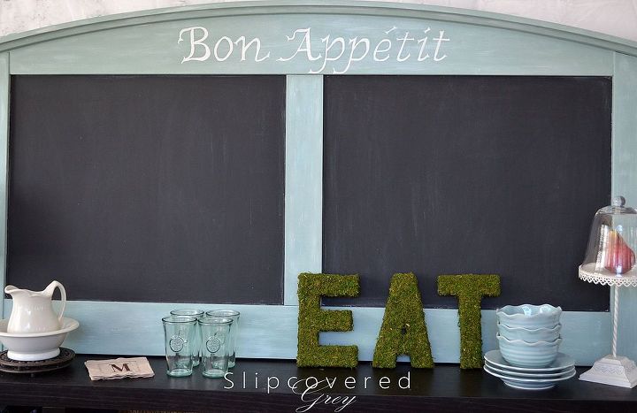 turn a headboard into a menu chalkboard, home decor, After