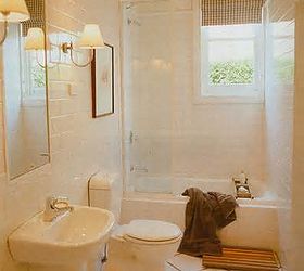 bathroom makeovers fast renovation tips before after photos video, bathroom ideas, home decor, home improvement, small bathroom ideas, Laying square or rectangular tiles on their sides will make your small bathroom feel bigger tricks the eye