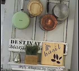 repurposing vintage doors, home decor, repurposing upcycling, a little bit of color in my all black and white kitchen