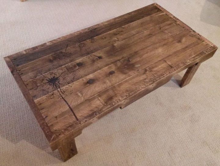 recycled and redeemed pallet wood table, painted furniture, pallet, repurposing upcycling, woodworking projects
