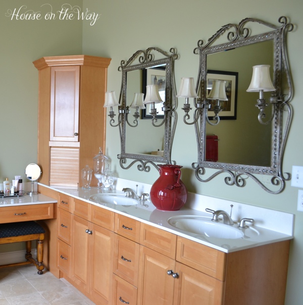 master bathroom tour, bathroom ideas, home decor, The double sink and maple cabinetry creates a great space for two