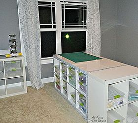 diy craft table, craft rooms, diy, painted furniture, Add a 2x2 Expedit