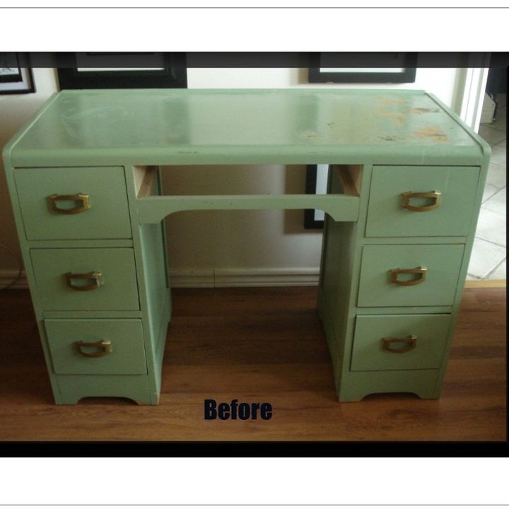1950 s vintage deco desk revival, painted furniture