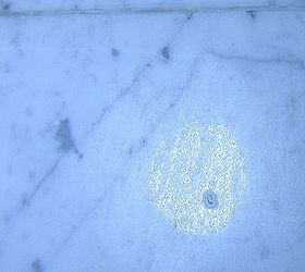how can i remove lime scale from marble tile, Unpolished Wall Tile Years of Calcium Stain build up Dull non reflective