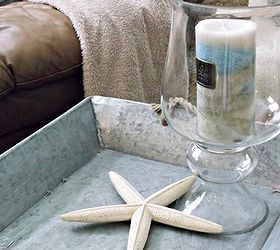 summer home decor, home decor, seasonal holiday decor, A spa colored candle and a starfish for more coastal inspired decor