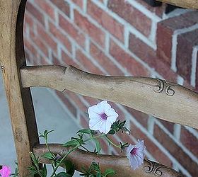 vintage french chair planter, flowers, gardening, repurposing upcycling