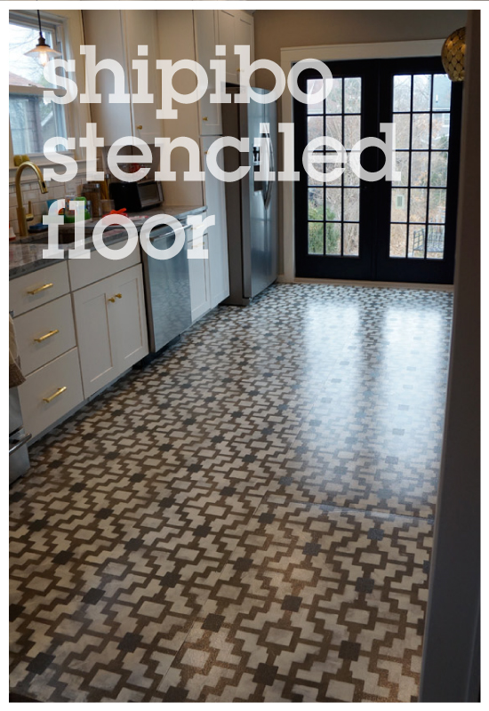 stencil your floor with our shipibo stencil, flooring, painting, shipibo stenciled floor with Cutting Edge Stencils