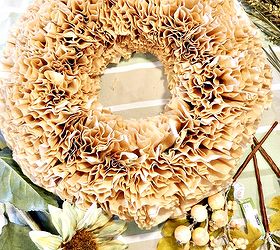 autumn coffee filter wreath, crafts, seasonal holiday decor, wreaths