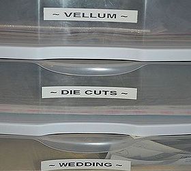 best way to organize scrapbook paper, craft rooms, organizing, I use labels to separate the paper into categories