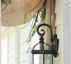 decorating a porch with burlap ribbon, home decor, outdoor living, porches, I left about a 12 tail of the burlap