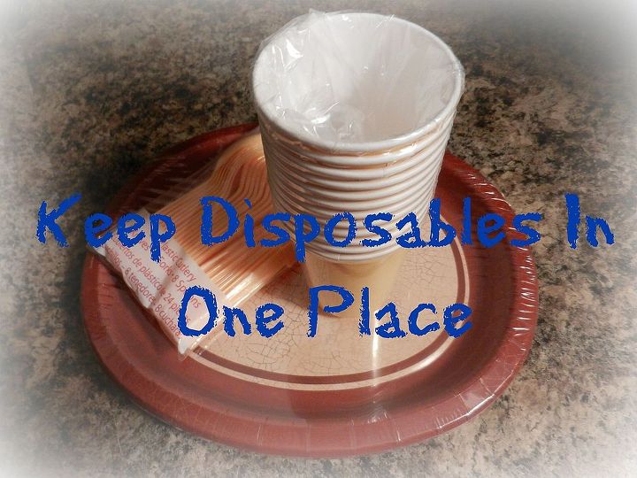 organize your disposable dishes, organizing