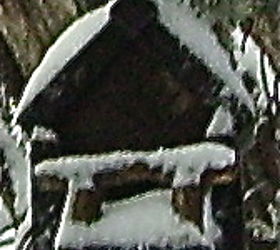 how many of you love birdcages, repurposing upcycling, Our birdhouse in the snow