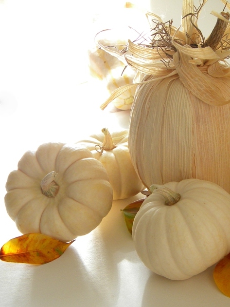 cornhusk covered pumpkin, seasonal holiday decor, Use real white pumpkins and fake pumpkins covered in cornhusk for your fall decor