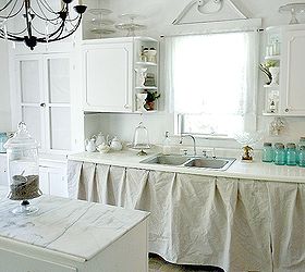 budget friendly kitchen makeover, home decor, kitchen design, kitchen island, The cabinets are a little wonky as they tend to be in old farmhouses so we covered it with a painters drop cloth