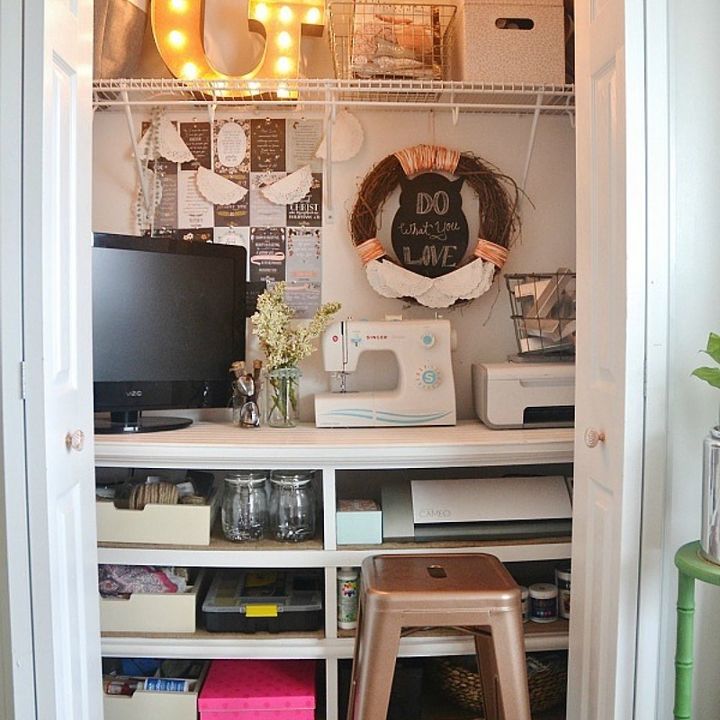 an office in a closet yes much more, closet, craft rooms, home decor, home office