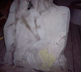 restoring a 65 year old cement statue, crafts, diy, how to, The rock was easier than the body