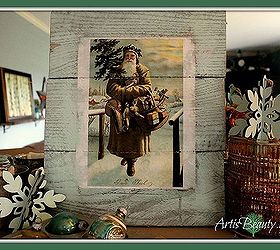 vintage santa christmas decor made from old pallets and a free graphic, living room ideas, pallet, repurposing upcycling, seasonal holiday decor, woodworking projects, and her you can see the finished project My cute Vintage god jul Swedish Santa Pallet art All ready for Christmas