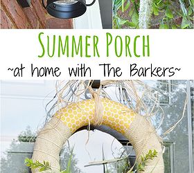 Summer Porch Including DIY Sunflower Wreath and New Lantern Lights