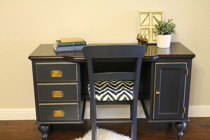 updated desk gets a new personality, painted furniture, After
