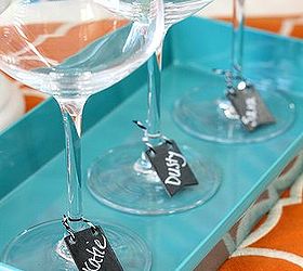 entertaining with chalkboard banners labels, chalkboard paint, crafts, Michaels mini chalkboard pennants also make fantastic reusable wine charms Just scribble a name and tie them on