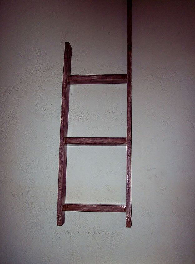 old ladder from a bunk bed i turned into a mounted book shelf, painted furniture, repurposing upcycling, After