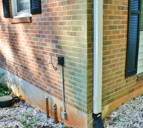 how to clean moldy gutters and bricks, cleaning tips, concrete masonry, curb appeal, Moldy brick pre washing