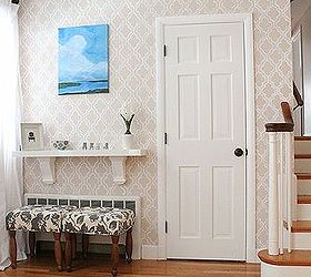 entryway before and after, foyer, home decor, painting, A console shelf was created for some display