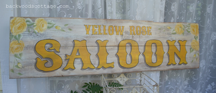 a how to for a vintage inspired saloon sign, crafts, home decor, Yellow Rose Saloon