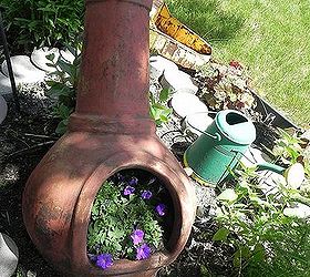 my gardentour, gardening, outdoor living, a rescued chiminea as a planter