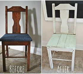 wood plank chair makeover, painted furniture