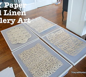 diy linen and paper wall art, crafts, dining room ideas, home decor