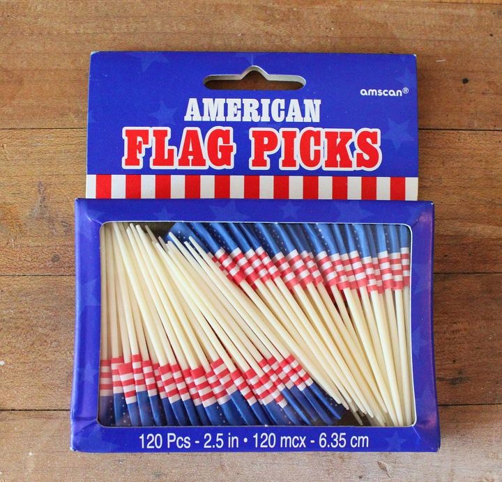 guirnalda de palillos con la bandera americana