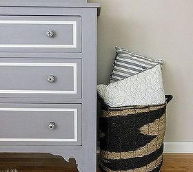 a plum grey dresser with modern lines, painted furniture, Clean modern lines on the drawer and new hardware finish off the piece and give it some much needed interest