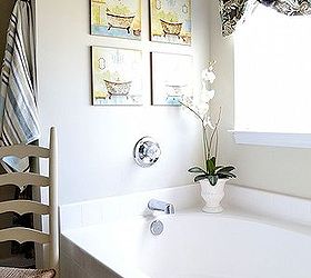 our master bath then and now, bathroom ideas, home decor, Inexpensive art from Kirkland s fills the wall