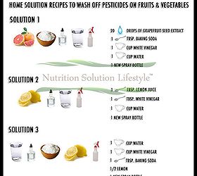 home solution recipe to wash off pesticides on fruits vegetables, gardening