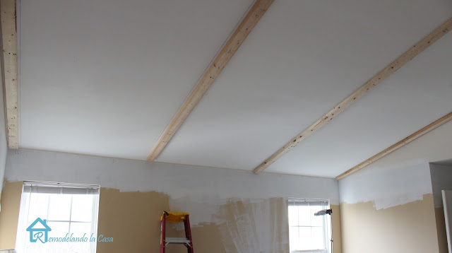 install faux wooden beams, home decor, woodworking projects