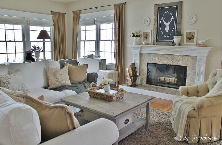 family room reveal thrifty pretty amp functional, home decor, living room ideas
