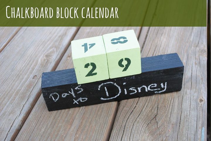 chalkboard block calendar, chalkboard paint, crafts