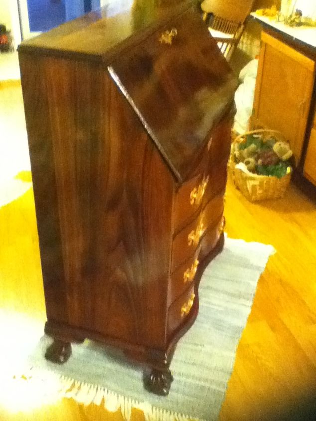 70 Year Old Antique Secretary Desk Hometalk 70 year old antique secretary desk, painted furniture, I did the chemical stripping out - 70 Year Old Antique Secretary Desk Hometalk