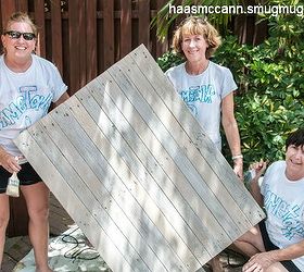 one way to make a pool party complete is to add in a few diy projects and wear, painted furniture, the finished table top