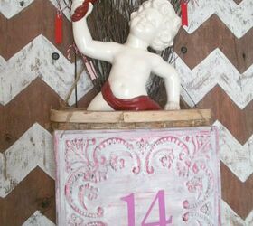 cupid has finally struck, crafts, painting, seasonal holiday decor, Valentine Vignette