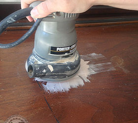 repairing filling missing or damaged veneer, Sanding the Bondo smooth