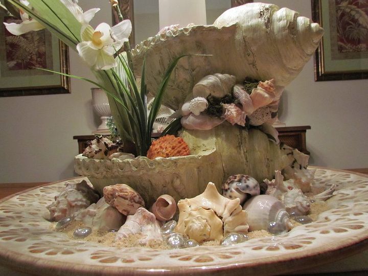 sea shell centerpiece, crafts, home decor
