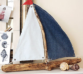 beach fence summer mantel, home decor, DIY driftwood sailboat get the details here