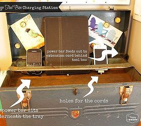 vintage tool box charging station, cleaning tips, repurposing upcycling