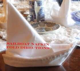 sail away with me tablescape, home decor, How to fold your napkin into a sailboat