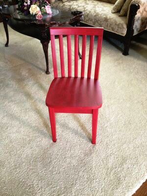 another little chair, painted furniture, Finished in Valspar Posh Red