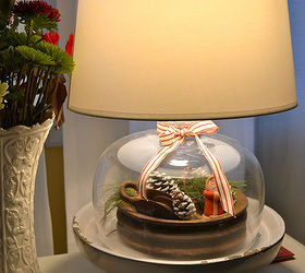 seasonal cloche lamp, christmas decorations, lighting, seasonal holiday decor, The cloche lamp sits on a pedestal to give it more height